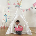 Tipi pour enfants en toile de coton et dentelle